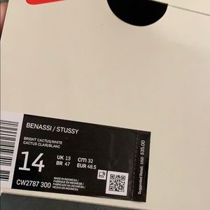 Nike stussy bright cactus slides